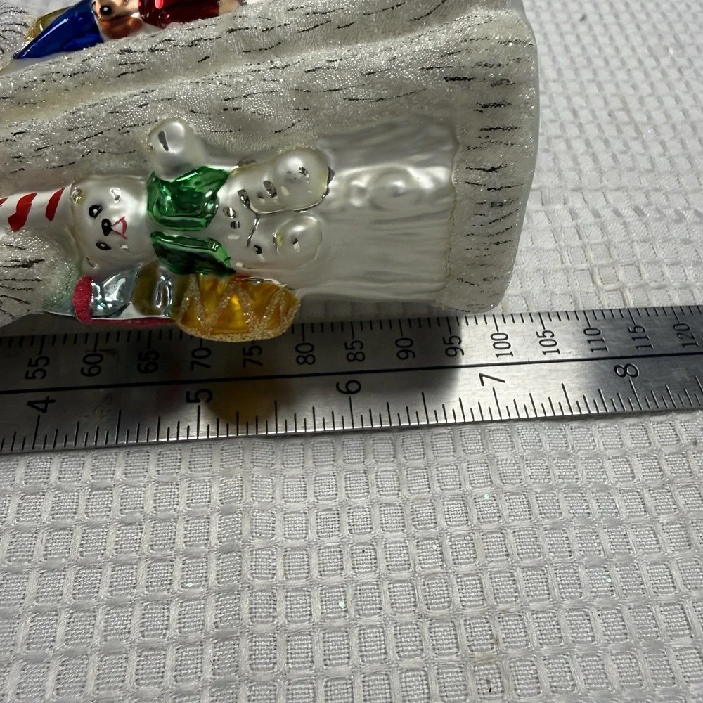 Vtg Christopher Radko Slim Traveler Christmas Ornament White Santa Gifts Tree